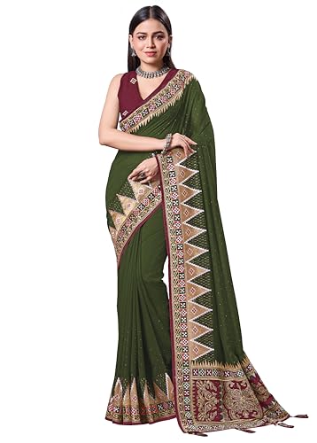 Image of Jaanvi fashion Women's Pasapalli Design Sambalpuri Silk Saree with Swarovski Work & Blouse Piece