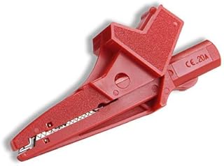 Cal Test CT2392A-2 Individual insulated large alligator clip, 4mm safety banana jack, Red, Qty 10