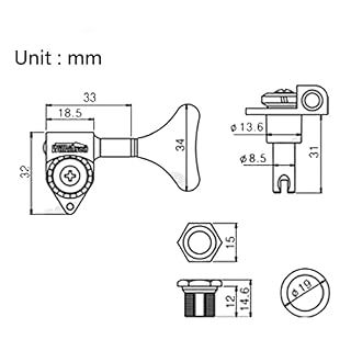 WNWN Or 2R2L 20: 1 Ratio Bass Tuners Machine Têtes De Réglage Touches Touches De Piquets pour Ibanez Style Electric Bass… - Les Beatles, Paul McCartney, John Lennon, RIngo Starr, George Harrison WNWN Or 2R2L 20: 1 Ratio Bass Tuners Machine Têtes De Réglage Touches Touches De Piquets pour Ibanez Style Electric Bass… – Image 7