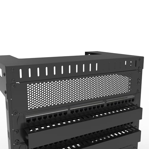 QiaoYoubang 5 Pack 2U Venting Blank Panel - Steel Blank Rack Mount Panel Spacer for 19in Server Rack Cabinet or Enclosure, Black (2UVBP5PC) - Thumbnail 4