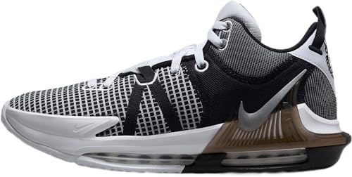Nike T nis de basquete masculino Lebron Witness 7, Branco/Met lico Prateado Preto, 38 BR