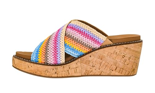 Image of Corkys Footwear The Peace Out 2.5-Inch Woven Strap Wedge - Trendy and Chic Strap Design, Comfortable, Lightweight, and Durable Summer Wedges for Versatile Fashion