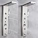 Rain Waterfall Shower Panel Tower Massage Body Jet System Faucet Stainless steel-Brushed Nickel