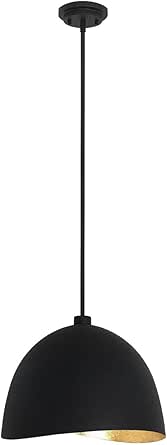 George Kovacs P1914-711 Eclos One Light Pendant, Coal With Gold Leaf Inside