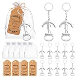 Winocbxt 50pcs Anchor Keychain Bottle Opener for Wedding Baby Shower Party Gift Decoration, Nautical Themed Give Away Souvenir for Birthday, Graduation Party Celebration (Silver)