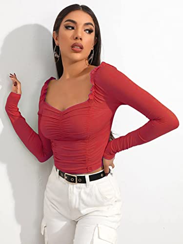 Image of Shasmi Women's Shirt | Sweat Heart Neck | Full Sleeve | Regular Fit | Elegant Design Stylish & Comfortable | All-Day Comfort | Perfect for Formal, Casual (Tank Top)
