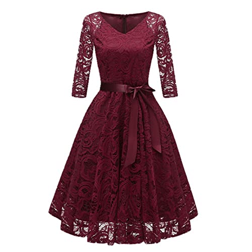Robe de soirée à manches longues bordeaux idéale pour vos grands dîners et réceptions d'automne