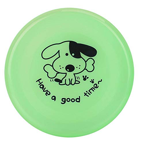 Alomejor Flying Disc Dog Toy Durable Puppy Flyer Sports Floating Dog Catcher Toy Masticación Entrenamiento para Cachorros pequeños Golden(Green)