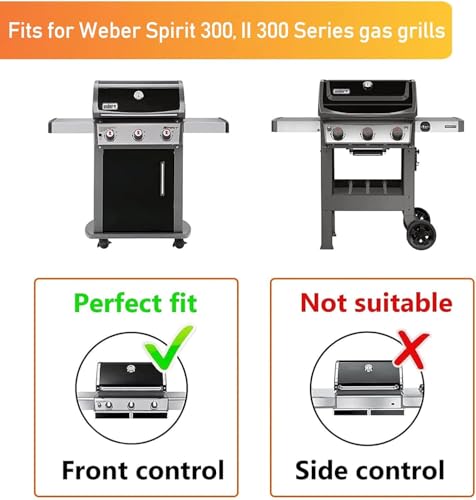GRISUN 15.3" Flavorizer Bars for Weber Spirit 300, GS4 Spirit II 300 Series E310 E320 E330 S310 S320 S330 (2013-Current) - 5 Pack Porcelain Steel Heat Plates Replacement for Weber 7636 69797 68843