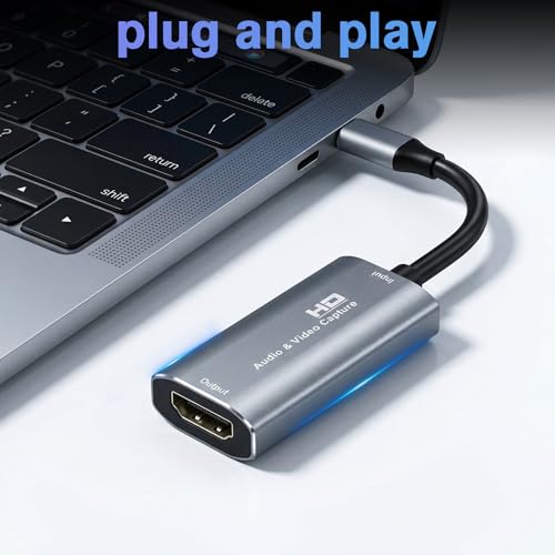 Image of Video Capture Card, 4K USB3.0 HDMI to USB C, 1080P60FPS HDMI Capture Card for Streaming, Video Recording Compatible with Quest 3,Switch1 /2, Xbox, PS4 /5, OBS, Windows, ipad Mac OS, Camera (Silver)