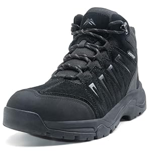 Men’s Waterproof Hiking Boots Lightweight Comfortable Leather Mid Ankle Outdoor Trekking Boot
