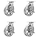 V Groove Semi Steel Cast Iron Swivel Caster w/Main. Free Bearings Set of 4 w/8" x 2" Silver Wheels - Includes 4 Swivel w/Top Lock Brakes& Bolt on Swivel Locks-5000lbs Total Cpty - Service Caster Brand