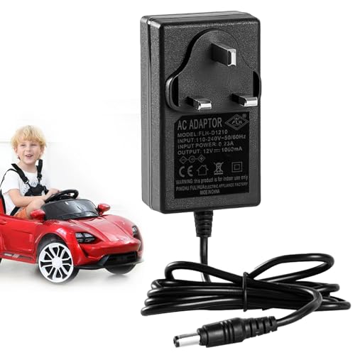 BakeWhiz - 12V Charger for Ride on Car 12V 1000MA Battery Charger for Kids Electric Car Scooter DC for Kids Electric Ride on Car SUV Motorcycle ATV Ride Ons Accessories, Sports Car, Quad Bike Jeeps - -6%