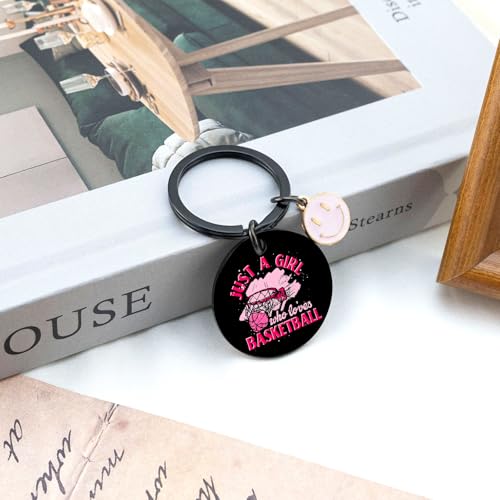 YINSSA Basketball Gifts For For Girls Women Team Gifts For Basketballs Players Coach Lovers Teenage Girl Sports Pink Basketball Keychain Accessories - Thumbnail 3