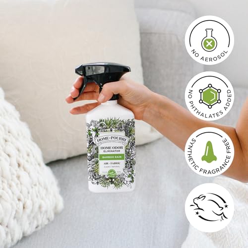 Image of Home-Pourri Air + Fabric Multi-Purpose Odor Freshener Spray, Bamboo Rain, 11 Fl Oz - Jasmine, Bamboo and Fresh Grass