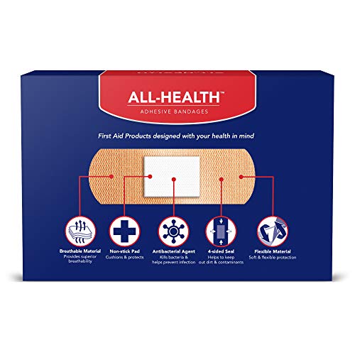 All Health Fabric Adhesive Bandages, Assorted Sizes Variety, 200 Count (Pack Of 1) #TOP1