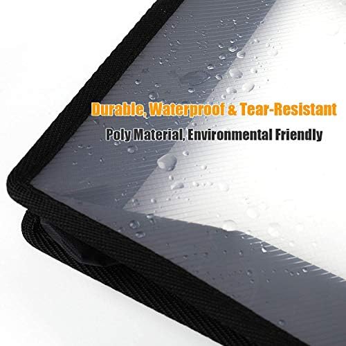 A4 Plastic Wallets,Popper Wallet Plastic Document Envelope File Folder with Snap Button and Card Slot for School Office Home5 Pack
