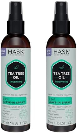 HASK Soothe Tea Tree Oil 5-in-1 Leave-In Spray, 6 fl oz (Pack of 2)