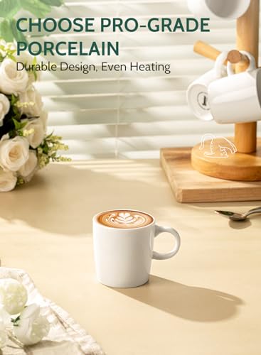 Sweese ESPRESSO CUPS-SET 4-3.5OZ-WHITE 3.5Oz Porcelain Espresso Cups Set Of 4, Mini Coffee Mugs Demitasse Cups thumb #3