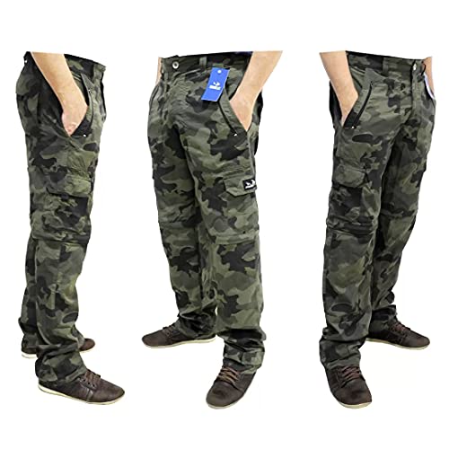 Calça Esportiva Vira Bermuda Presa Viva UV50+ Camuflada Pesca Trilha Turismo Cor:Camuflada;Tamanho:P