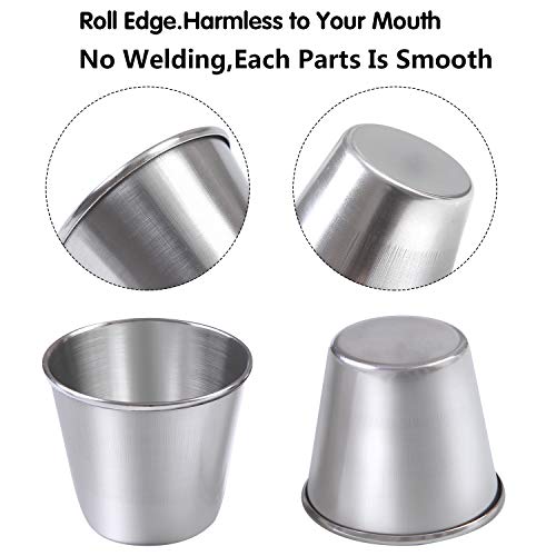 Image of Ruisita 12 Pieces Stainless Steel Shot Cups Stainless Steel Shot Glass Drinking Tumbler (1.5 Ounce /45 ml)