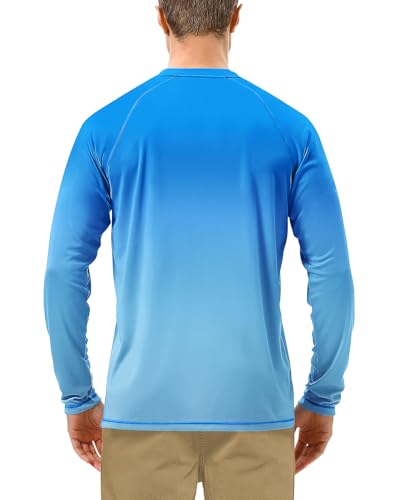 Image of Roadbox Mens UPF 50+ UV Sun Protection Shirts Outdoor Long Sleeve SPF Rash Guard for Fishing Hiking Swimming Running