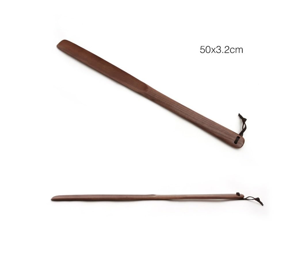 Calzador de madera de alta calidad de 19.6 pulgadas para personas mayores y mujeres embarazadas, mango largo, herramienta de madera de haya fácil de llevar, ideal para poner y quitar zapatos sin
