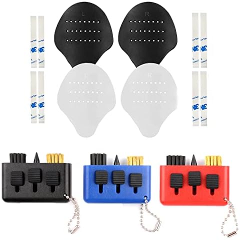 Qidie 2 Pairs Shoe Crease Protector Toe Box 2.0 Upgraded Anti-Wrinkle Sport Shoe Crease with Golf Club Brush and Pocket Club Groove Cleaner 3-Pack Cover