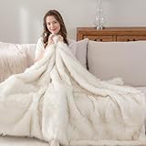 Berkshire Blanket Soft Mountain Faux Fur Throw Blanket, Soft Warm Shaggy Throw for Sofa, Couch and Bed (50'x70', Sand)