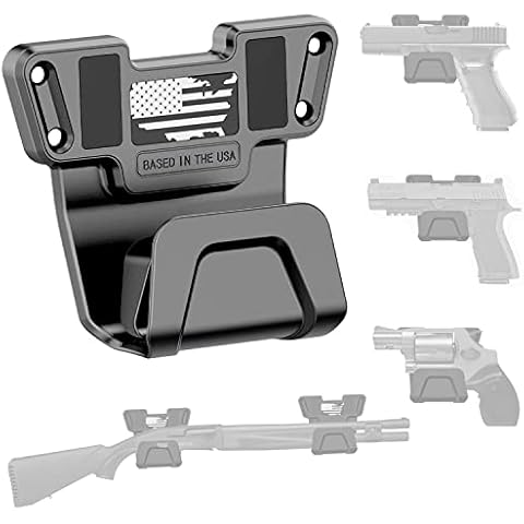 Gun Racks with Safety Trigger Guard Protection Concealed Magnetic Handgun Holder Pistol Mount Available for Car/Truck/Desk/Wall No-Drill Installation Possible Cover