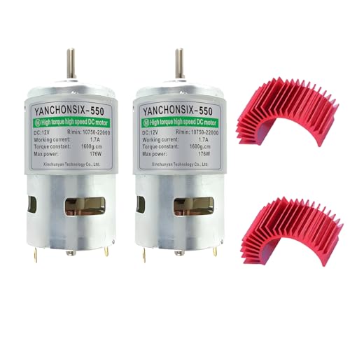 Yanchonsix 550 DC Motor 12V High Torque D-Shaft (3.17mm) with