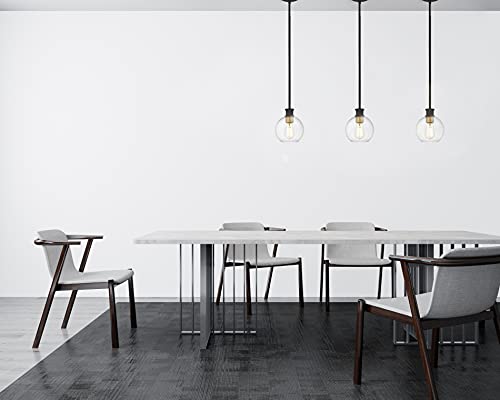 Tawson Dan Modern Farmhouse 1-Light Mini Pendant Ceiling Light With 6.5 Inch Clear Globe Glass Shade In Black Gold Finish For Kitchen Island, Entryway, Dining Room, Bedroom Bulbs Not Included #TOP2