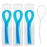 MKEAWWU Filo Interdentale Da 150 Pezzi Per Pulizia Profonda, Per Apparecchi Ortodontici, Ponti E Impianti, Confezione Da 3 Scatole, Colore Blu, Lunghezza 15Cm