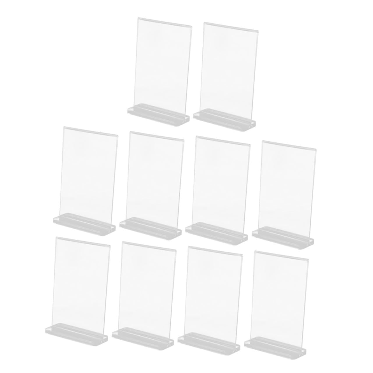 Uonlytech 10 Stück Acryl Menühalter A6 10x15cm Tischaufsteller T-form Klar Mit Stabilem Holzsockel Für Werbung Büro Restaurant Ausstellung