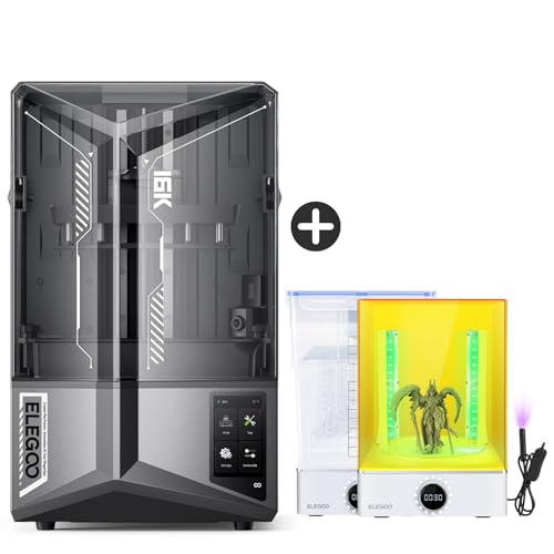 ELEGOO Saturn 4 Ultra 16K Resin 3D Printer and ELEGOO Mercury XS Bundle Wash and Cure Station