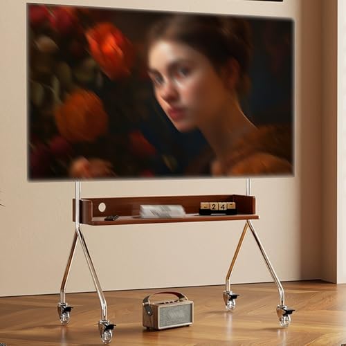Soporte móvil para TV con ruedas y estante de almacenamiento