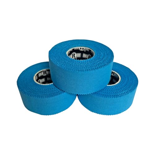 Image of Ringside 1 inch Athletic Trainers Tape, Cotton Kinesiology Tape for Combat Sports, Adhesive, 30 Foot Rolls, Light Blue, 3 Pack
