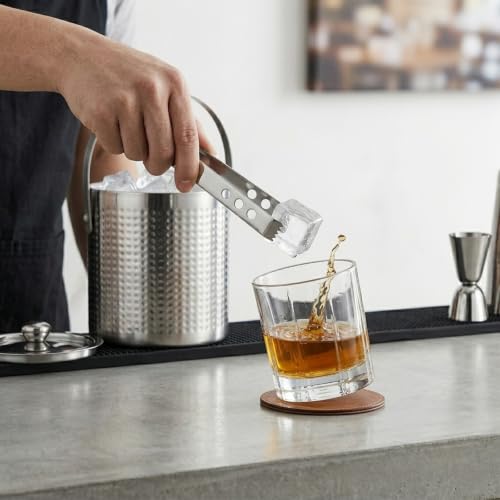 Image of FINALITY Stainless Steel Double Walled Insulated Ice Bucket (SILVER POLISH BIG RIBBED)