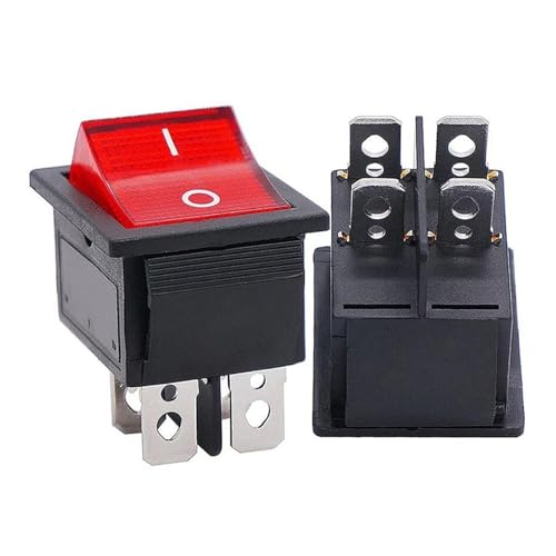 Interruptor basculante KCD4 verde con luz de 4 pines y 2 posiciones pack de 2 4