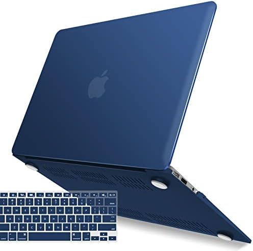 IBENZER Compatible with Old Version MacBook Air 13 Inch Case (2010-2017 Release). Models: A1466 / A1369, Plastic Hard Shell Case with Keyboard Cover for Mac Air 13, Navy Blue, A13NVBL+1