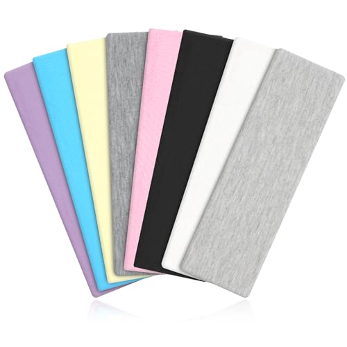 Flintronic 8 Pcs Cinta Pelo Deporte, Diadema Elástica, Antideslizante Diadema de Yoga Deportivo Banda, Mujer y Hombres,para Hacer Entrenamiento, Yoga, Correr, Macarrones