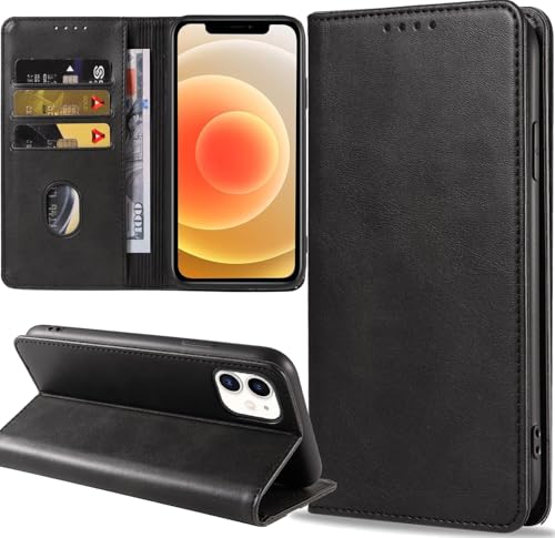 ZYIMOU Handyhülle für iPhone 12 Mini Hülle, Leder Schutzhülle Standfunktion Kartenfach Wallet Klapphülle iPhone 12 Mini ...