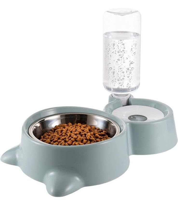 Pringo 2 in 1 Cat and Dog Food Bowl with Automatic Water Dispenser | Double Pet Feeding Bowl with Detachable Stainless Ste... - Review, Price and Buying Guide