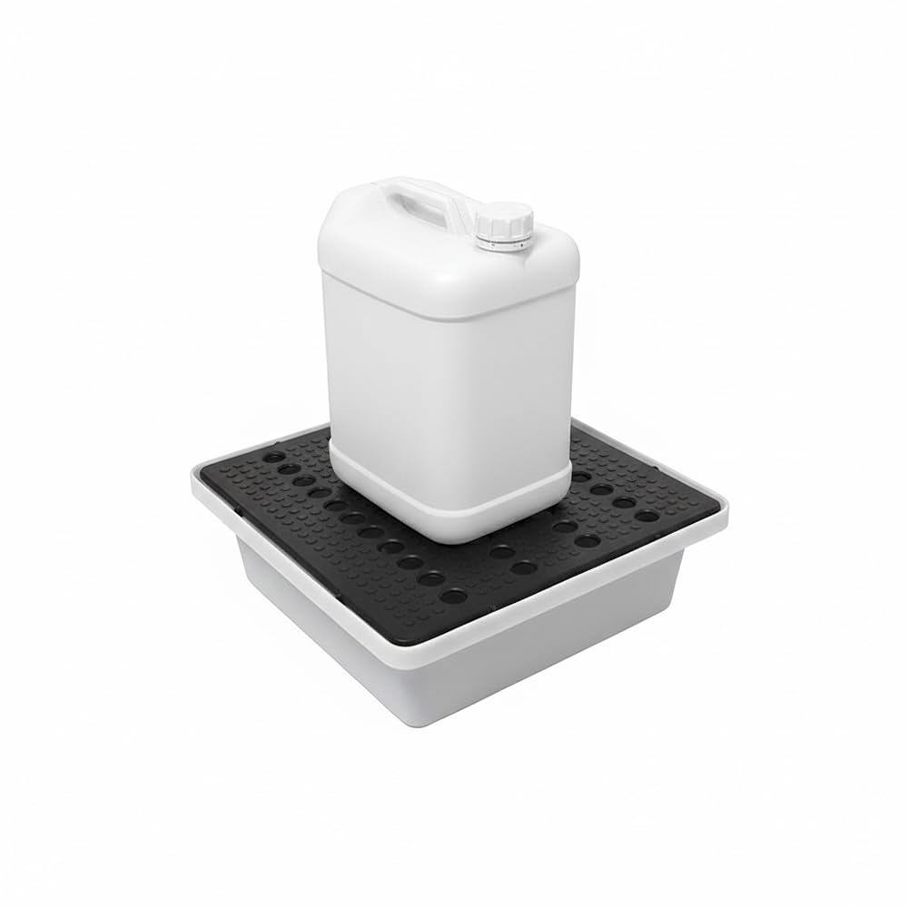 Plast'Up Rotomoulage Auffangbehälter stapelbar mit Gitter aus HDPE, 30 l, Natur