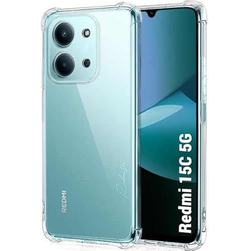 Image of TheGiftKart Crystal Clear Back Cover Case for Mi Redmi 15C 5G | Shockproof Soft TPU Case | Cushioned Edges for Ultimate Protection Back Cover Case (TPU, Transparent)