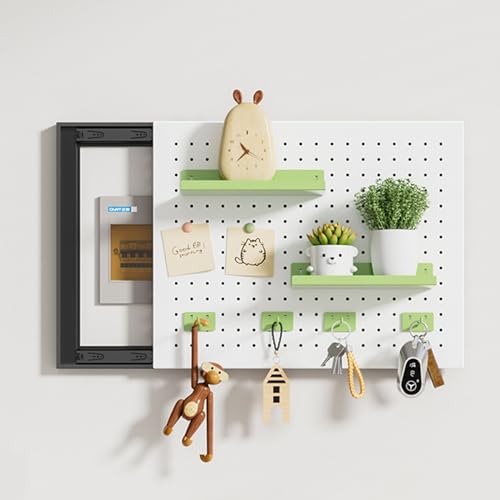 40 50 60 70 Cm Decorative Electric Box Cover, White Wall Mounted Breaker Panel Covers with Hooks & Board for Home Office, Multifunctional Pegboard Shelf/rack for Electrical Panels ( Size : 55x45cm/21.