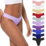Umiehary 10 Pieces Low Waist G String Cotton T Back Breathable Thongs Size Xsmall