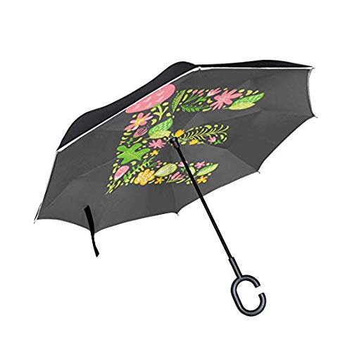 Parapluie Inversé de Golf Double Toile Anti-Goutte Lettre E
