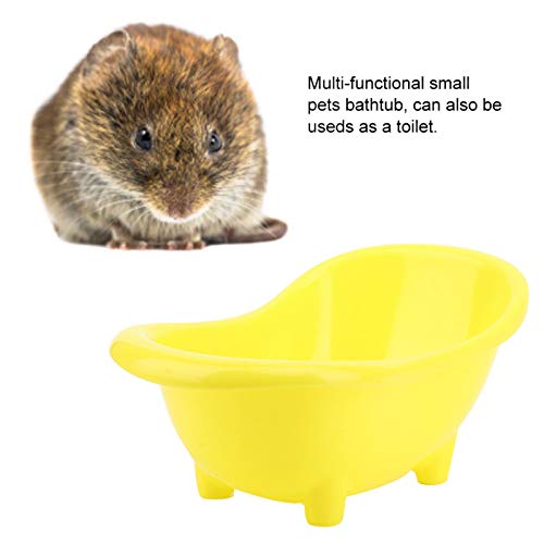 Banheira para animais de estimação, banheira de abertura amarela Bacia para banho de hamster, banhei