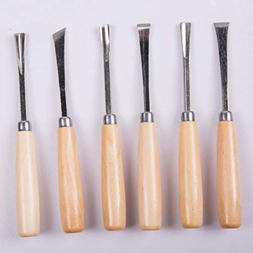 Chisels, Wood Carving Chisel Set 6 Pieces Woodworking Carving Hand Tools with Wooden Handles DIY Woodworking Sculpting Tools for Beginning Student Carpenters Carvers Artist and Many Other Professions